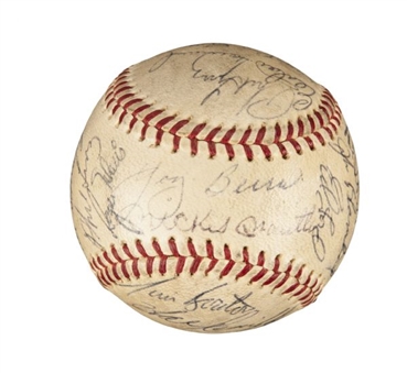 1964 New York Yankees American League Champions Team Signed Baseball with 26 Signatures  